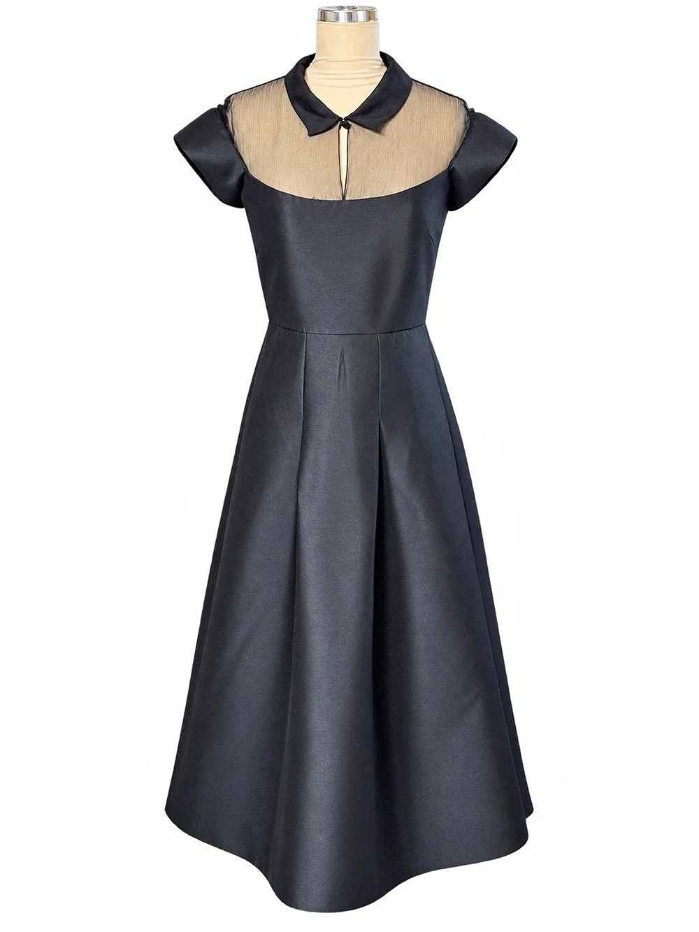 Christian Dior Black Silk-Wool Midi Dress Size 6